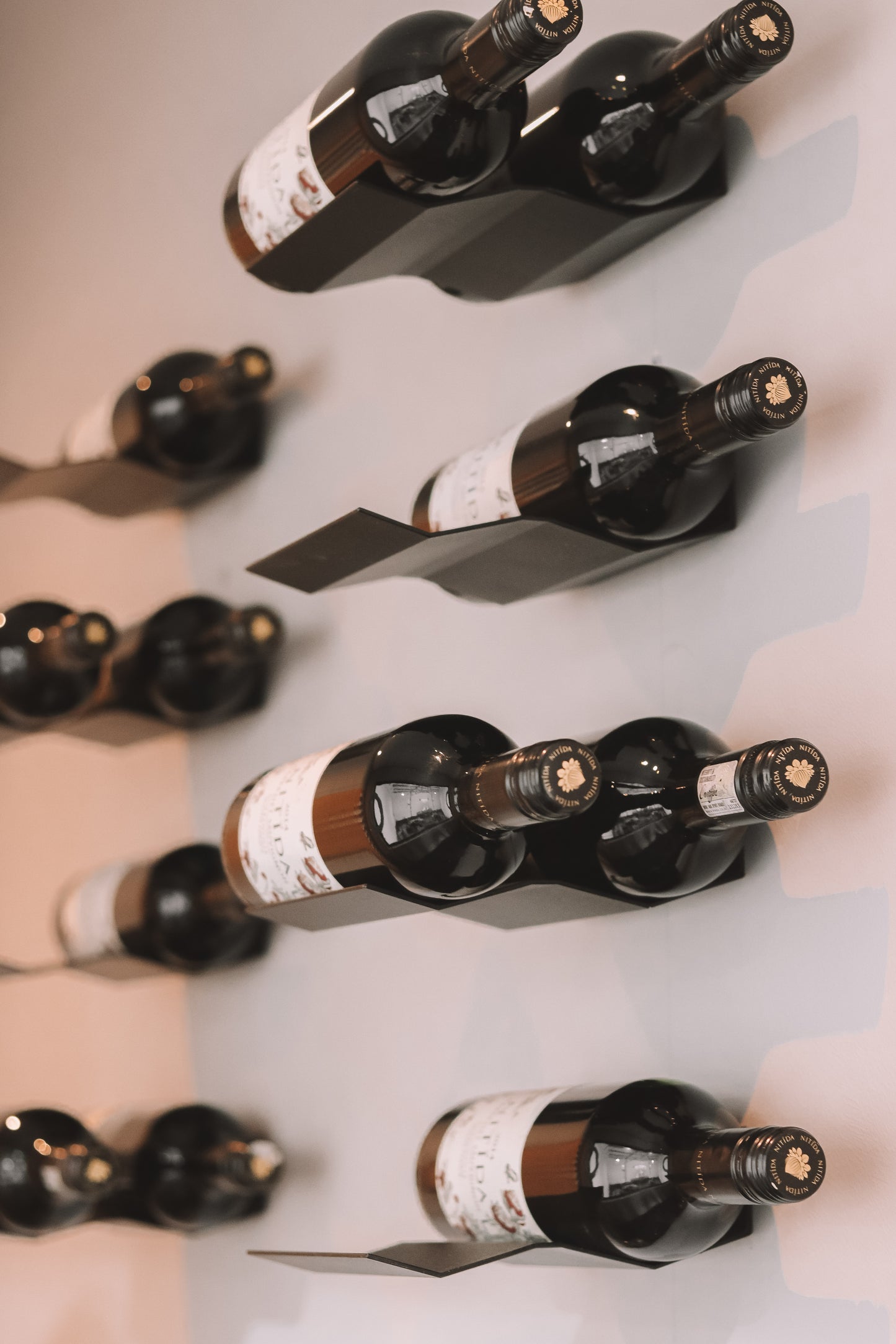 Wine Cradle Max Wall Mount | 2 Bottle Display Black - 10 Pack