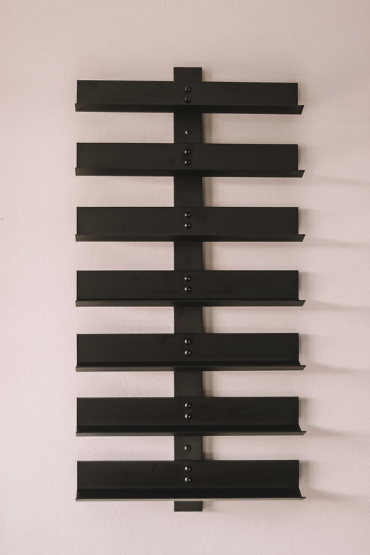 Wine Rack Spine 14 Bottle | Base to Base Cradle Display Black
