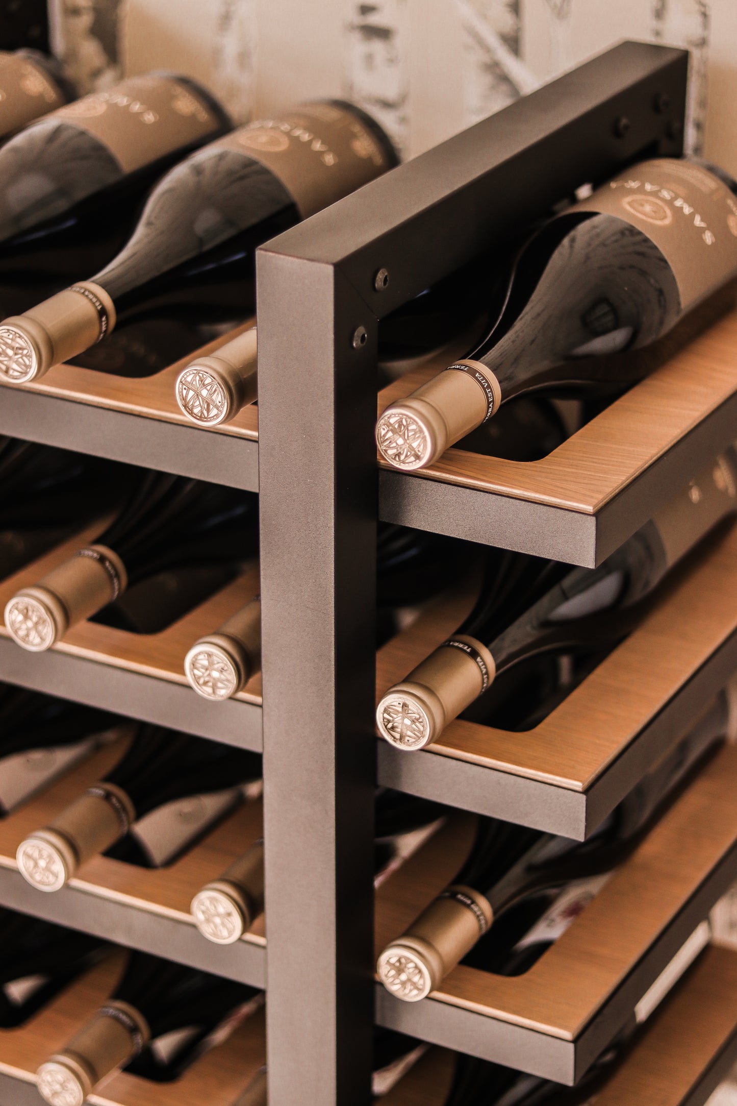 THE VENETO WINE RACK - 36 BOTTLES (SOLID OAK WOOD UPRIGHTS)