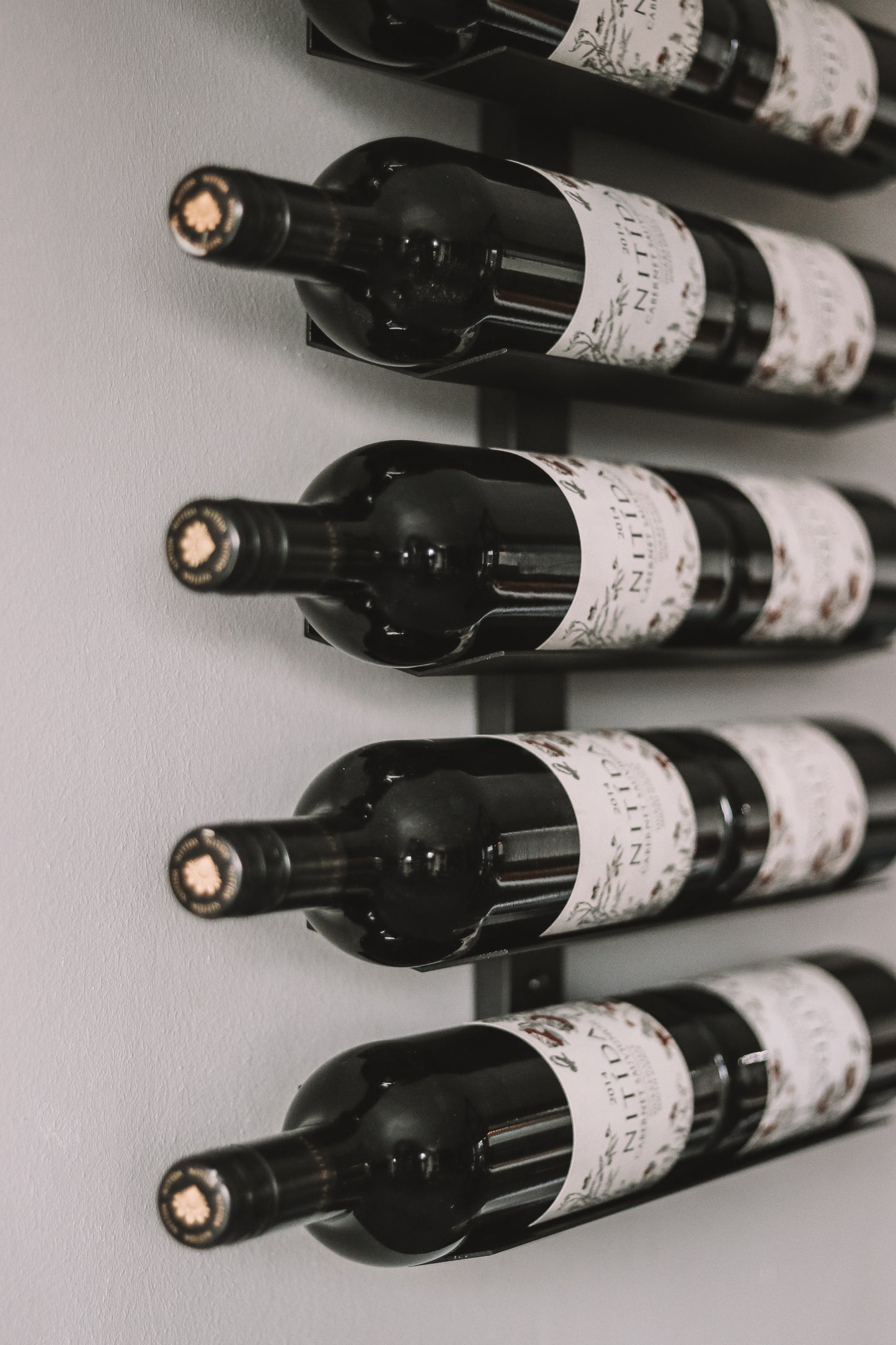 Wine Rack Spine 14 Bottle | Base to Base Cradle Display Black