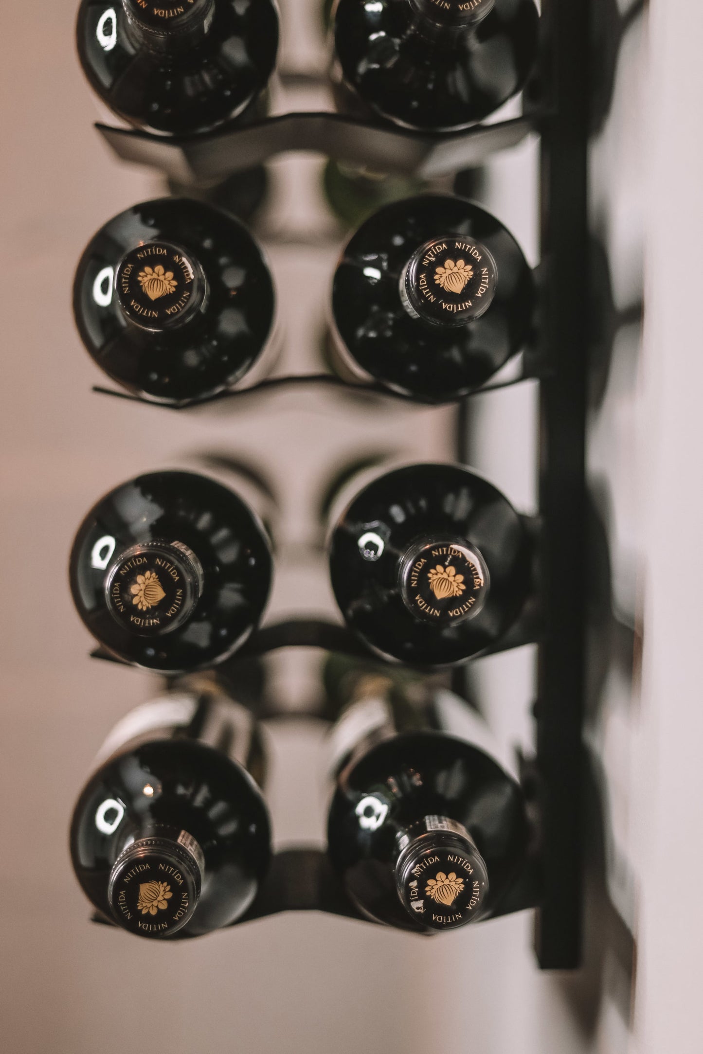 Wine Rack Spine 14 Bottle | Cradle Max Wall Display 700mm Black