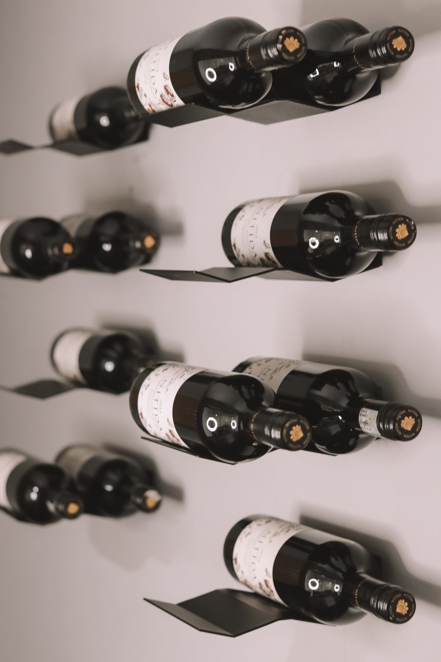 Wine Cradle Max Wall Mount | 2 Bottle Display Black - 10 Pack