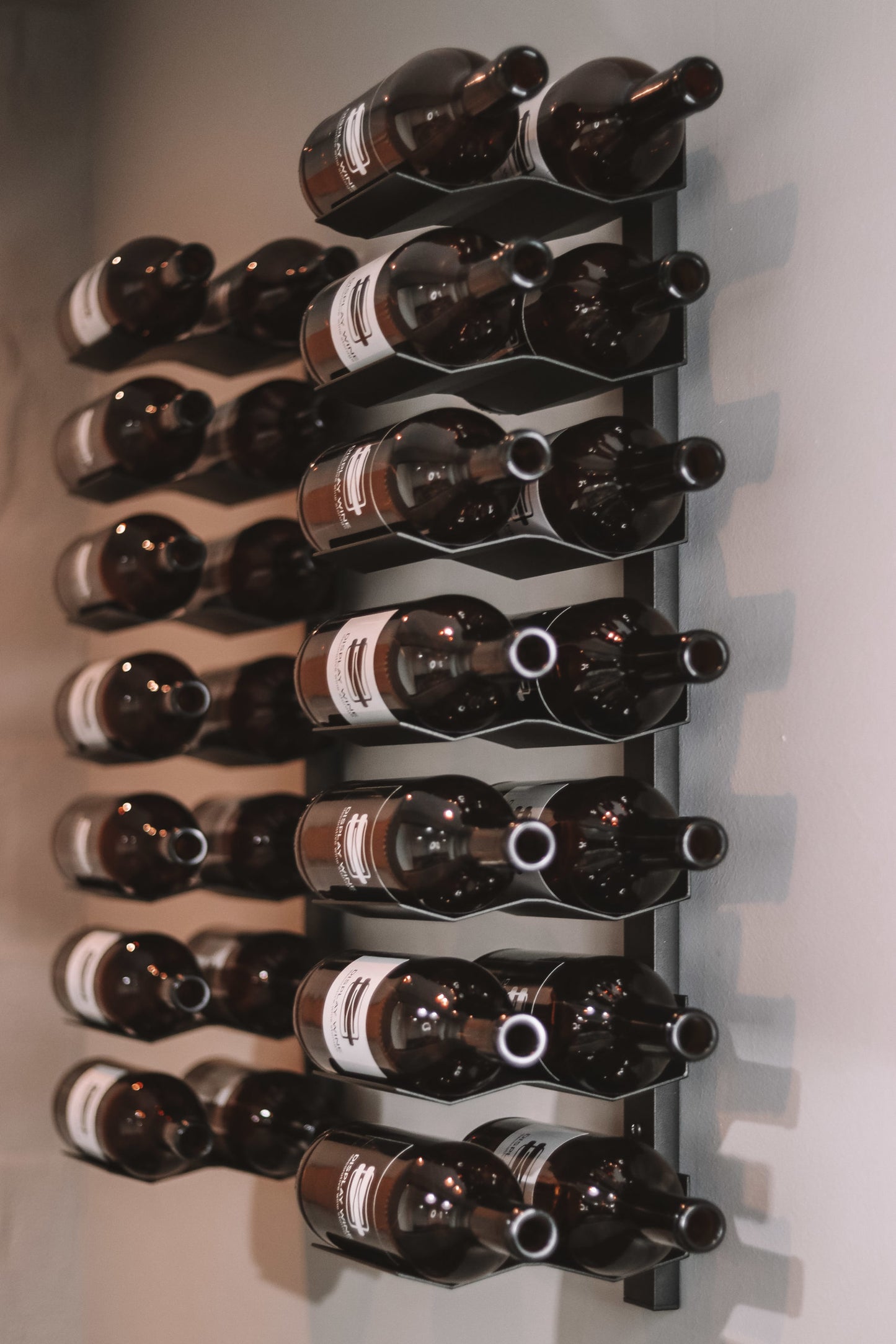 Wine Rack Spine 14 Bottle | Cradle Max Wall Display 700mm Black