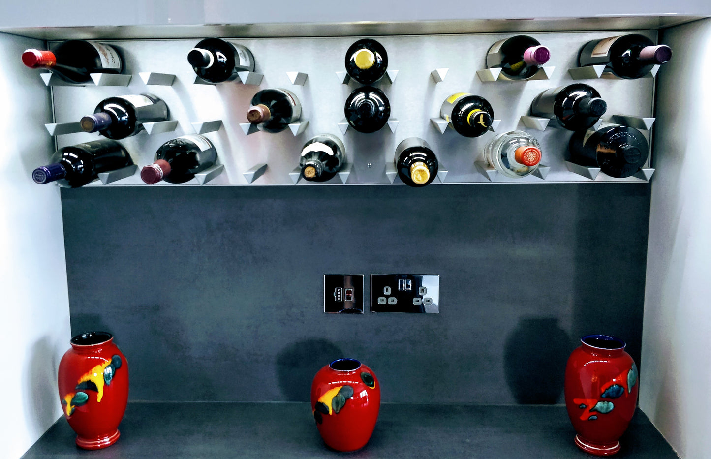Wine Storage V Pins Silver | Cabinet Mount Display Holders