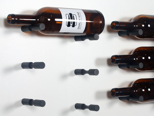 Wine Display Pins Black | Label Facing Wall Mount Holders