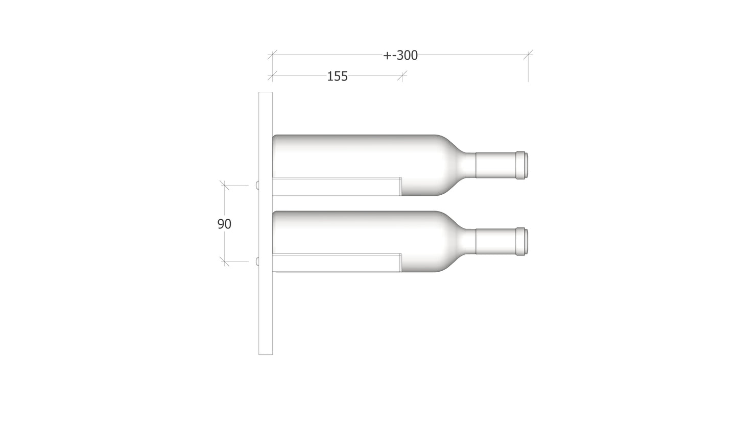 Wine Storage V Pins Black | Cabinet Mount Display Holders